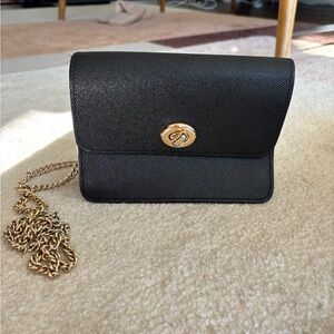 Coach Black Clutch with Gold Chain